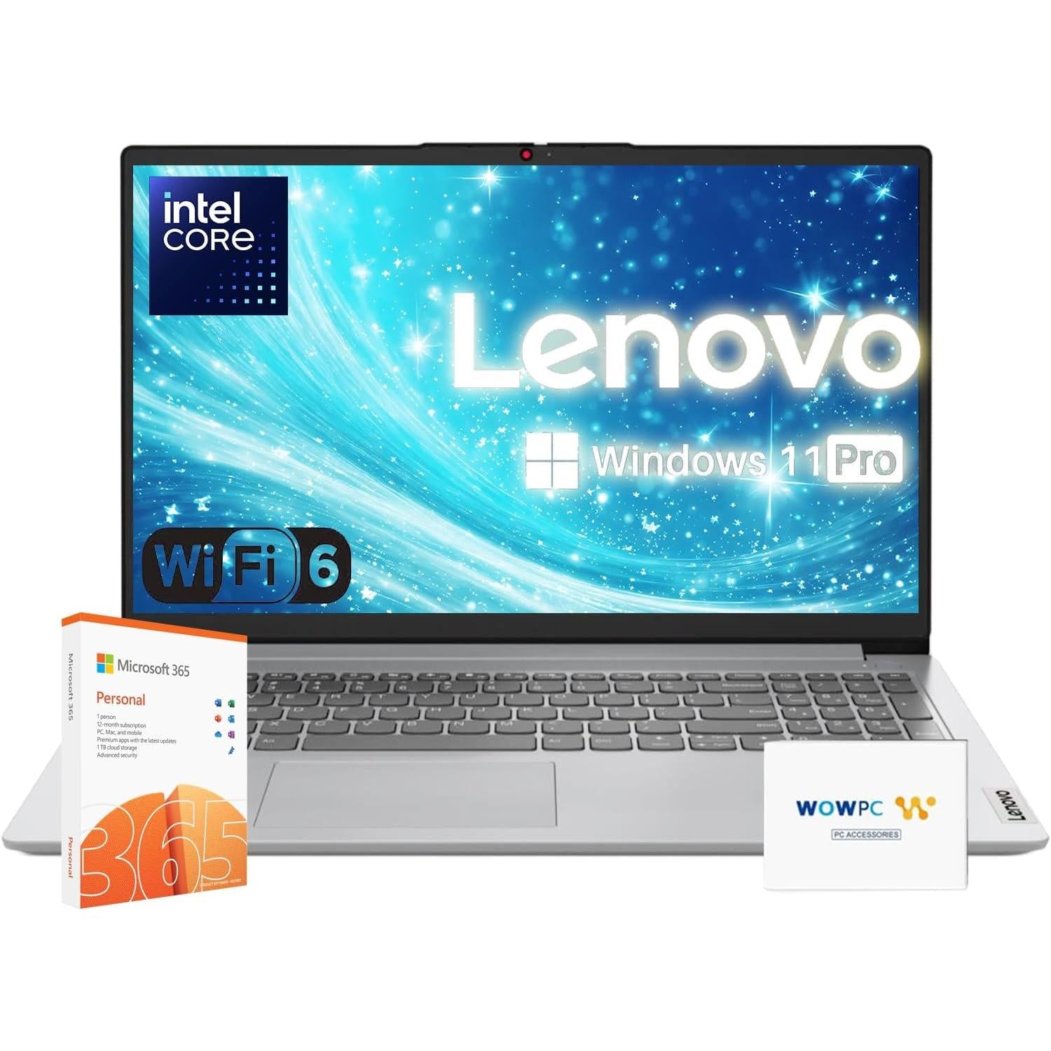 Premium Series Ideapad Laptop | Latest Model | 12GB RAM | 256GB SSD | 1 Year Office 365 W/ 1TB Cloud Storage | Intel Core | 15.6" | Numeric Keypad | Wifi 6 | Win 11 | W/Wowpc Recovery USB